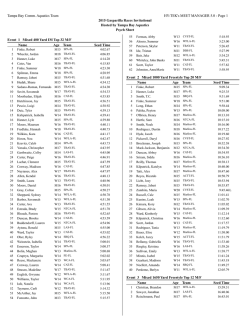 Psych Sheet - Fast Swim Results