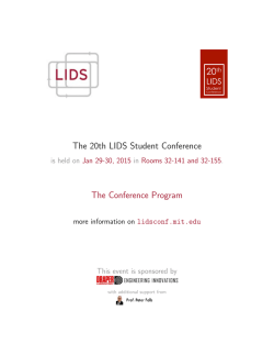 Program Booklet - LIDS Student Conference