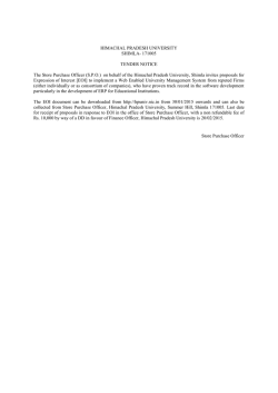 [EOI] to Implement a Web Enabled University Management System