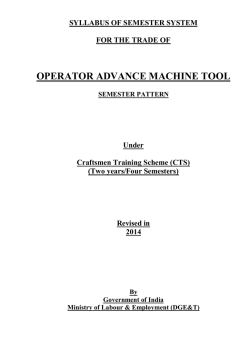 operator advance machine tool - Directorate General of Employment