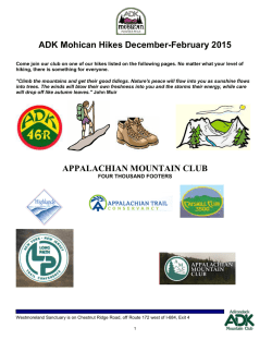Dec-Feb 2015 Hikes - Mohican Chapter of the Adirondack Mountain