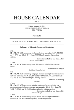 Fri Jan 30 2015 - Kansas Legislature
