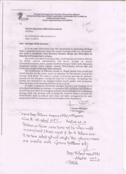Regarding Heritage Walk Amritsar on 2nd, February 2015