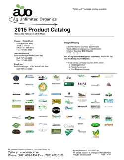 PDF Catalog - Ag Unlimited Organics