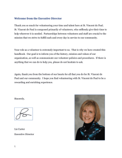 Volunteer Handbook - St. Vincent de Paul