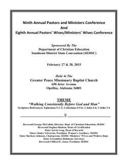 Conference Program - Southeast District State Convention