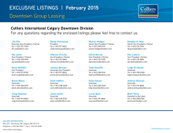 EXCLUSIVE LISTINGS | February 2015 Downtown Group Leasing