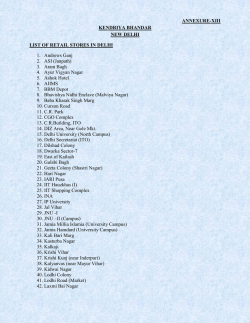 ANNEXURE-XIII KENDRIYA BHANDAR NEW DELHI LIST OF