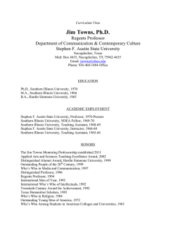 Jim Towns, Ph.D. - Stephen F. Austin State University