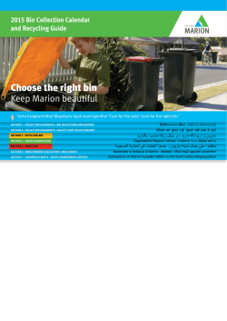 Bin Collection Calendar and Recycling Guide 2015