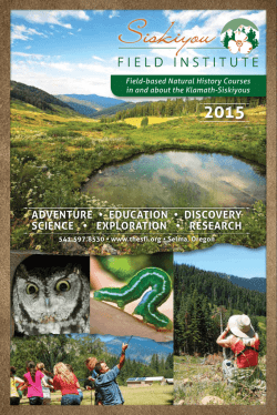 SFI Catalog 2015-Web - Siskiyou Field Institute