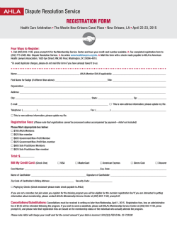 Printable Registration Form. - The American Health Lawyers