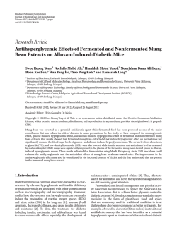 Antihyperglycemic Effects of Fermented and Nonfermented Mung