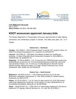 KDOT announces approved January bids