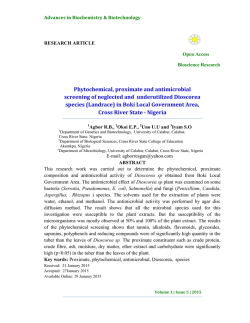Phytochemical, proximate and antimicrobial screening of