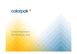 Investor Presentation First Half Results -2015