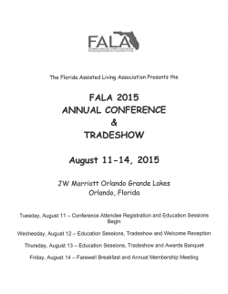 FALA 2O1 5 August II-I4, 2Ol 5 - Florida Assisted Living Association