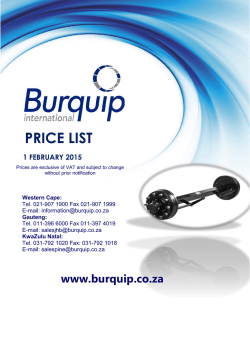 price list 1 february 2015