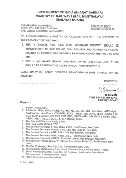 MINISTRY OE RAILWAYS (RAIL MANTRALAYA