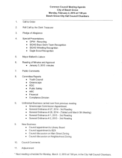 Common Council Meeting Agenda City of Beech Grove Monday