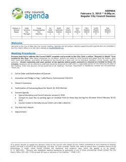 City Council Meeting Agenda