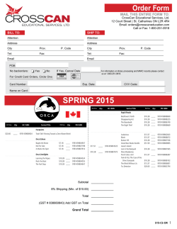 SPRING 2015 Order Form - CrossCan Educational Services