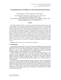 A Systematic Review of Studies on Cyber Physical System