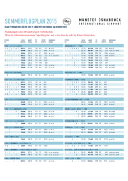 Sommerflugplan 2015