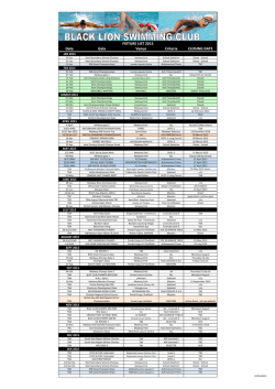 Fixture List - Black Lion Swimming Club