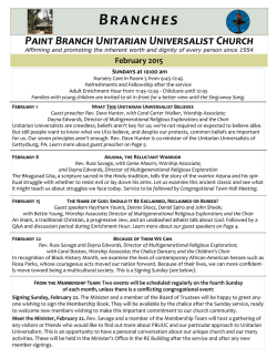 Current Branches newsletter - Paint Branch Unitarian Universalist