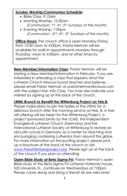 Bulletin 2-1-15 - University Lutheran Church