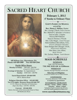 Parish Bulletin for the Fourth Sunday in Ordinary Time