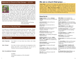 Update 2-1-15 copy - Church of the Chimes