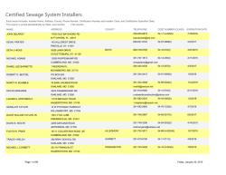 Certified Sewage System Installers