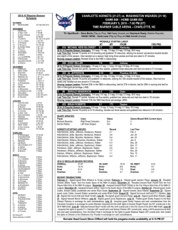Hornets Game Notes