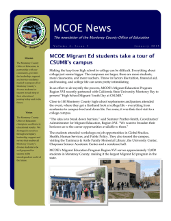 HOT OFF THE PRESS: January 2015 Edition of MCOE News