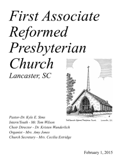 The Bulletin/Link - First Associate Reformed Presbyterian Church