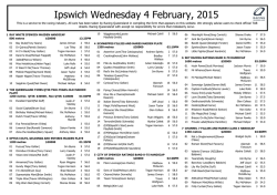 Ipswich Wednesday 4 February, 2015