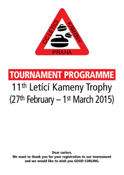 11th Letící Kameny Trophy (27th February – 1st March 2015)
