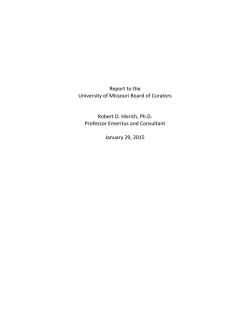 Report to the University of Missouri Board of Curators Robert D