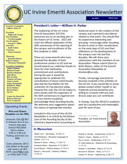 Emeriti Newsletter - Center for Emeriti and Retirees | UCI