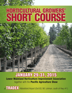Short Course 2015 - Pacific Agriculture Show