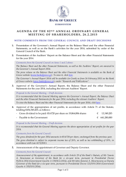 AGENDA OF THE 78TH ANNUAL GENERAL MEETING OF