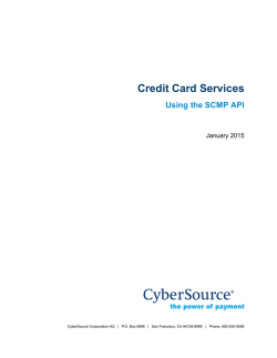 Credit Card Services Using the SCMP API