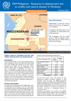 IOM Philippines Sitrep Mindanao 2 February 2015