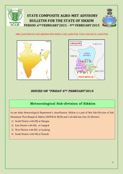 Bulletin - State Meteorological Centre, Gangtok