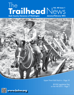 Feb. TRAILHEAD NEWS - Backcountry Horsemen of Washington