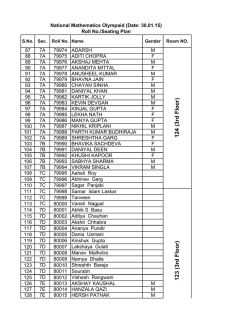 National Mathematics Olympaid - Seating Plan