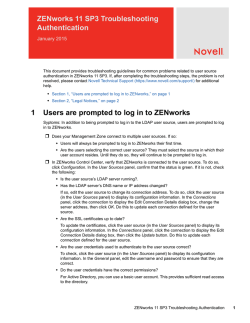 ZENworks 11 SP3 Troubleshooting Authentication