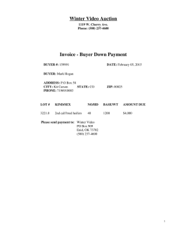 Winter Video Auction Invoice - Buyer Down Payment